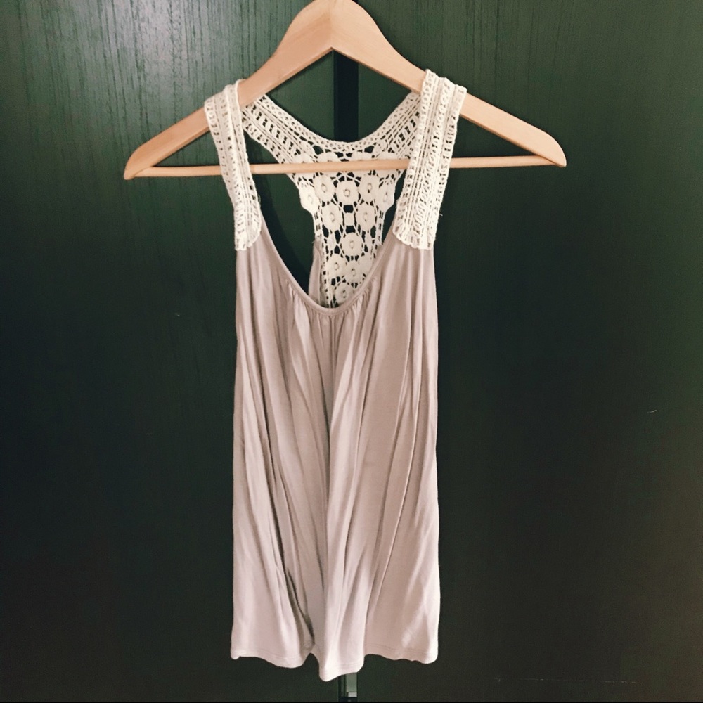 Rayon and Lace Tank Top